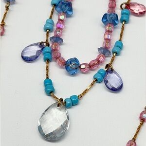 Joan Rivers Signed 3-Strand Beaded Statement Necklace – Pastel Drops | 26”
